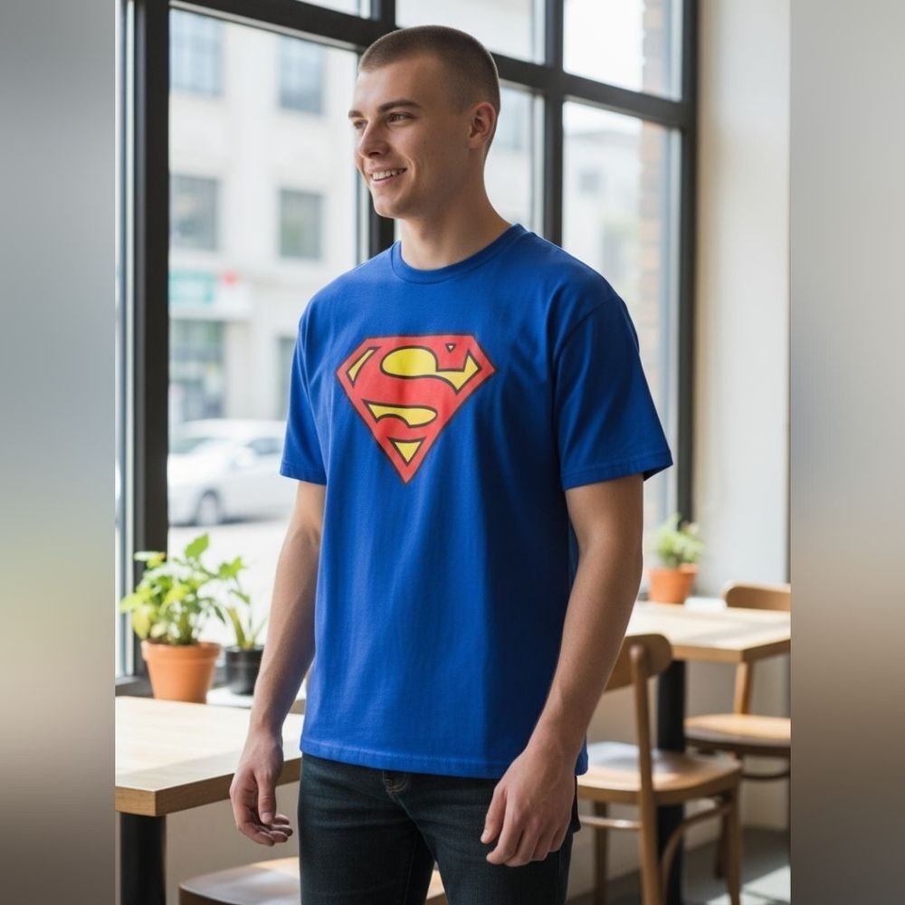 DC Comics Blue Superman Logo Men's Shirt